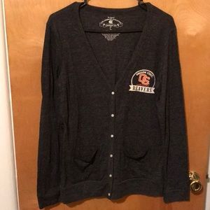 Oregon Beavers jersey knit cardigan - L